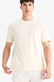 DeFacto %100 Pamuk Regular Fit Bisiklet Yaka Basic Düz Kısa Kollu Tişört E7961AX25AUER140