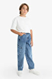 Erkek Çocuk Barrel Fit Düz Paça Jean Pantolon