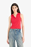 Slim Fit Dar Kesim Polo Yaka Ribana Atlet