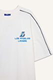 DeFactoFit NBA Los Angeles Lakers Oversize Geniş Kalıp Bisiklet Yaka Kısa Kollu Tişört