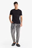 Regular Fit Cepli Kadife Pijama Altı