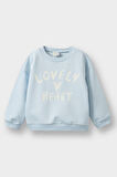 Kız Bebek Bisiklet Yaka Baskılı Sweatshirt