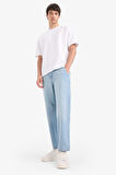 DeFacto %100 Pamuk Relax Fit Geniş Paça Jean Kar Yıkamalı Pantolon E1376AX25SMNM39