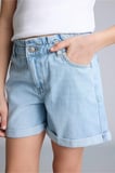 DeFacto %100 Pamuk Paperbag Jean Şort Kız Çocuk B8113A826SMNM63