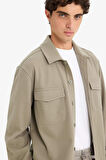 Regular Fit Düğmeli Gömlek Ceket