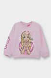 Kız Bebek Barbie Bisiklet Yaka Sweatshirt