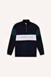 DeFactoFit Boxy Fit Dik Yaka Yarım Fermuarlı Sporcu Sweatshirt 