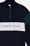 DeFactoFit Boxy Fit Dik Yaka Yarım Fermuarlı Sporcu Sweatshirt 