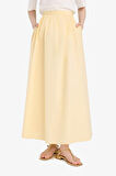 A Kesim Cepli Poplin Maxi Etek