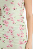 Coool Bodycon Vücudu Saran Straplez Floral Tül Kolsuz Maxi Elbise