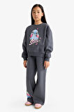 Kız Çocuk Disney Lilo & Stitch 2'li Takım Sweatshirt Eşofman Altı 
