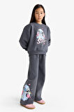 Kız Çocuk Disney Lilo & Stitch 2'li Takım Sweatshirt Eşofman Altı 