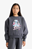 Kız Çocuk Disney Lilo & Stitch 2'li Takım Sweatshirt Eşofman Altı 