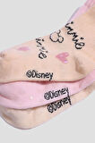 Kız Bebek Disney Mickey & Minnie Kaydırmaz Taban 3'lü Pamuklu Uzun Çorap