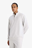 DeFactoFit Standart Fit Dik Yaka Modal Sporcu Sweatshirt