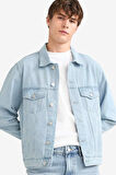 Regular Fit Düğmeli Jean Ceket