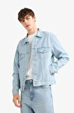 Regular Fit Düğmeli Jean Ceket