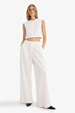 Wide Leg Çift Cepli Yüksek Bel Geniş Paça Pantolon