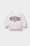 Erkek Bebek Bisiklet Yaka Baskılı Sweatshirt