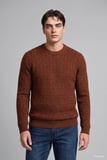 Regular Fit Bisiklet Yaka Fitilli Triko Basic Kazak