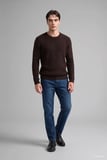 Regular Fit Bisiklet Yaka Fitilli Triko Basic Kazak