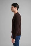 Regular Fit Bisiklet Yaka Fitilli Triko Basic Kazak
