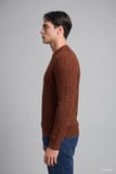 Regular Fit Bisiklet Yaka Fitilli Triko Basic Kazak