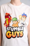 Stumble Guys Bisiklet Yaka Ekru Atlet Erkek Çocuk