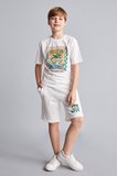 DeFacto %100 Pamuk Oversıze Palmiye Baskılı Sweatshirt Kumaşı Şort Erkek Çocuk H8220A826HSER105