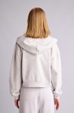Cropped Fit Kapüşonlu Kalın Fermuarlı Sweatshirt