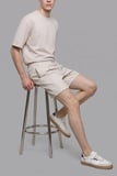DeFacto Beli Lastikli Bağcıklı Baggy Fit Şort I3697AX26SMGR541
