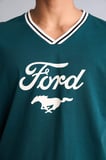 DeFacto %100 Pamuk Ford Motor Company Loose Fıt Bisiklet Yaka Baskılı Kısa Kollu Tişört G5212AX26SMGN246