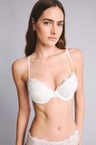DeFacto Dantel Detaylı Brode Kaplı Push Up Balenli Ecru Bra H4456AX26SPER77