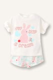 DeFacto %100 Pamuk Fitilli 2'li Ecru Pijama Takımı Kız Bebek H9307A526SMER233