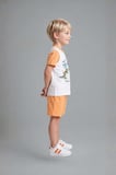 DeFacto %100 Pamuk Dinazor Desenli 2'li Ecru Pijama Takımı Erkek Bebek H8218A526HSER105
