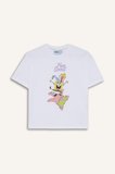 DeFacto %100 Pamuk SpongeBob Oversıze Bisiklet Yaka Kısa Kollu Tişört Kız Çocuk H3481A826HSWT79
