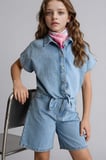 DeFacto %100 Pamuk %100 Pamuk Mavi Denim Gömlek Kız Çocuk H5569A826SMNM39