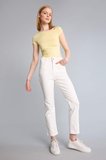 DeFacto Crop Flare Fıt Yüksek Bel Paça Ucu Kesik Bilek Boy Jean Pantolon H5368AX26SMWT1