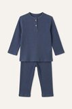 Fitilli Kaşkorse Uzun Kollu Pijama Üstü Uzun Pijama Altı 2'li Pijama Takımı Erkek Bebek