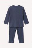 Fitilli Kaşkorse Uzun Kollu Pijama Üstü Uzun Pijama Altı 2'li Pijama Takımı Erkek Bebek