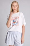 Oversıze Şortlu Kısa Kollu 2'li Poplin Pijama Takımı