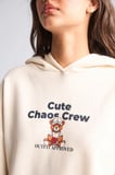 Oversıze Kapüşonlu Sırt Baskılı Kalın Kumaş Sweatshirt