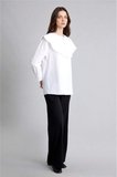 DeFacto Regular Fıt Poplin Uzun Kollu Ecru Tunik H7641AX26SMER105