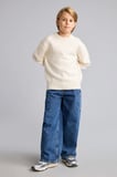 oversize bisiklet yaka triko basic kazak erkek çocuk
