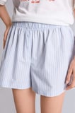 Oversıze Şortlu Kısa Kollu 2'li Poplin Pijama Takımı
