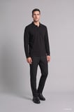 Regular Fit Düğmeli Polo Yaka Basic Sweatshirt
