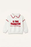 Polo Yaka Kalın Sweatshirt Kumaşı Sweatshirt Kız Bebek