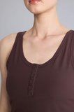 DeFacto Crop Top Düğmeli Yaka Sporcu Kahverengi Atlet H1218AX26HSBN130