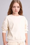 Okula Dönüş Relax Fıt Bisiklet Yaka Sweatshirt Kız Çocuk