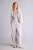 Cropped Fit Kapüşonlu Kalın Fermuarlı Sweatshirt